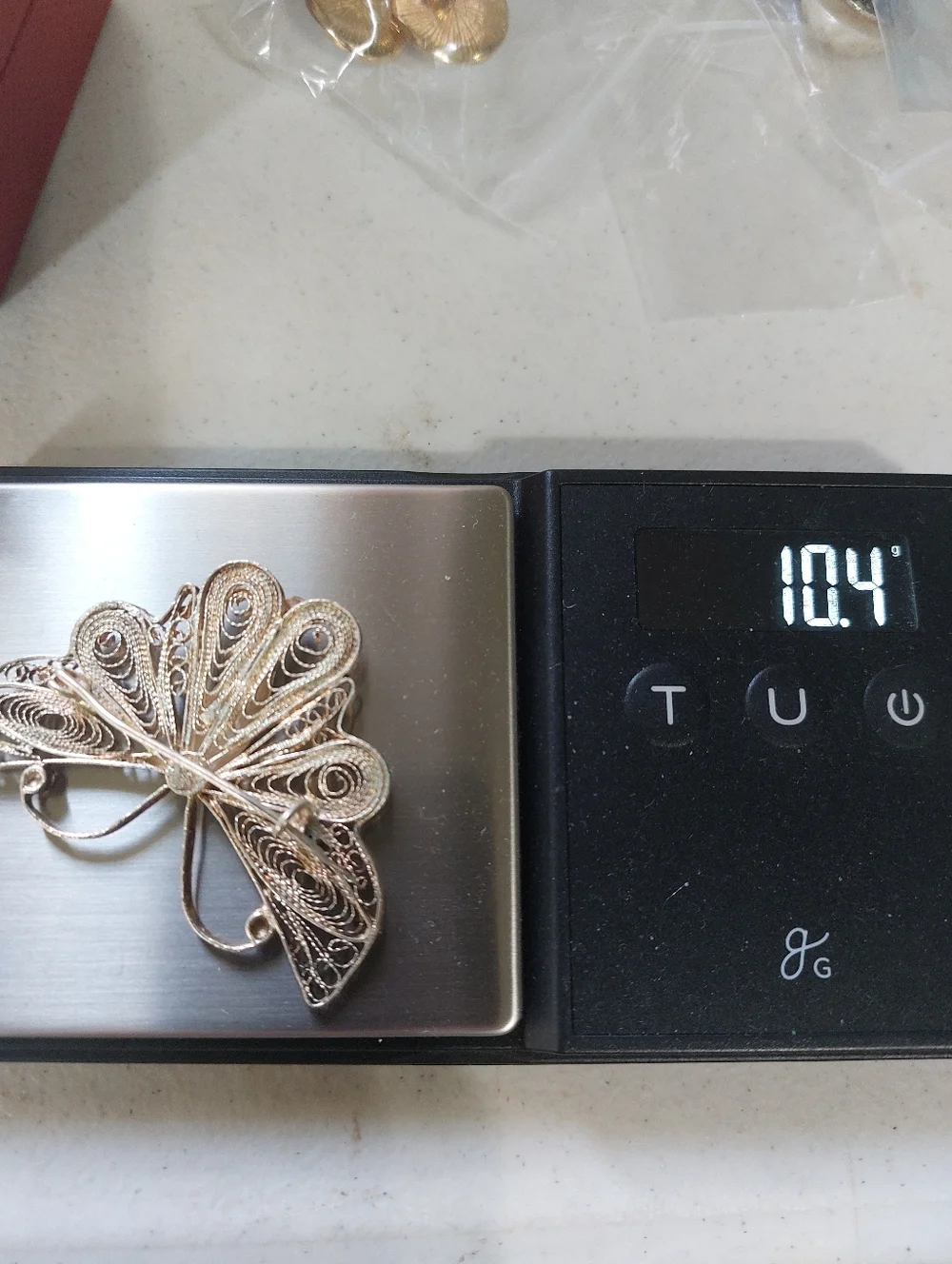 Vintage Spun Silver Filigree Butterfly 2.25